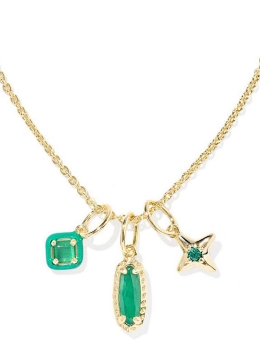 Kendra Scott Emma Green Multi-Charm Necklace New